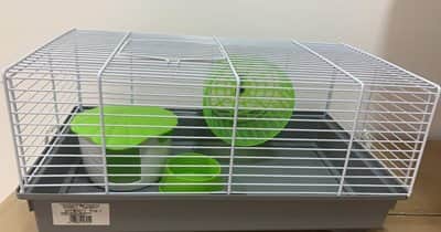 כלוב למכרסמים מגיע עם בית פיטריה גלגל מסתובב וקערת אוכל