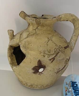 כד קטן צבע חום דיקורציה לאקווריום