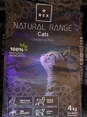 מזון רקס לחתולים בוגרים בטעם עוף ואורז 4 ק"ג